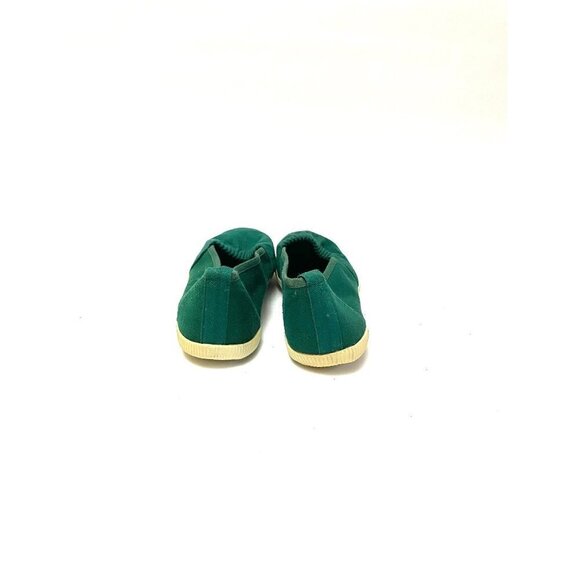 Vintage 1960s Deadstock Sneakers // Green Canvas Slip On No Tie Shoes Size 6 - Picture 6 of 7